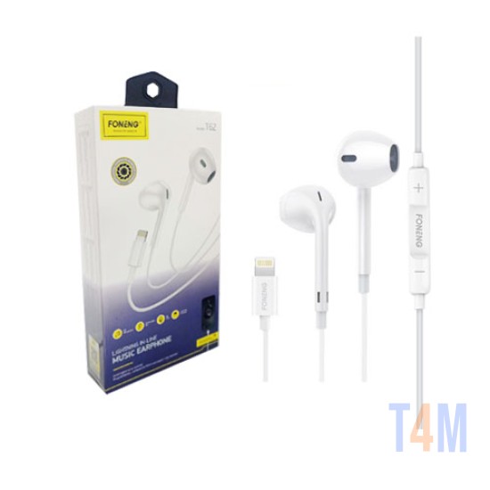 FONENG WIRED EARPHONES T62 FOR IPAD/IPHONE 1.2M WHITE